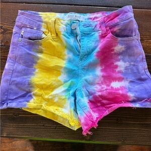 Judy Blue Colorful Tie-Dye Jean Shorts